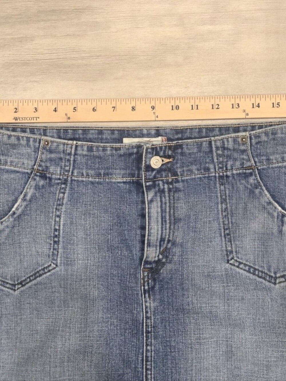 Levi’s Size 12 Y2K Denim Pencil Skirt Western Cowgirl Midi - Picture 5 of 9